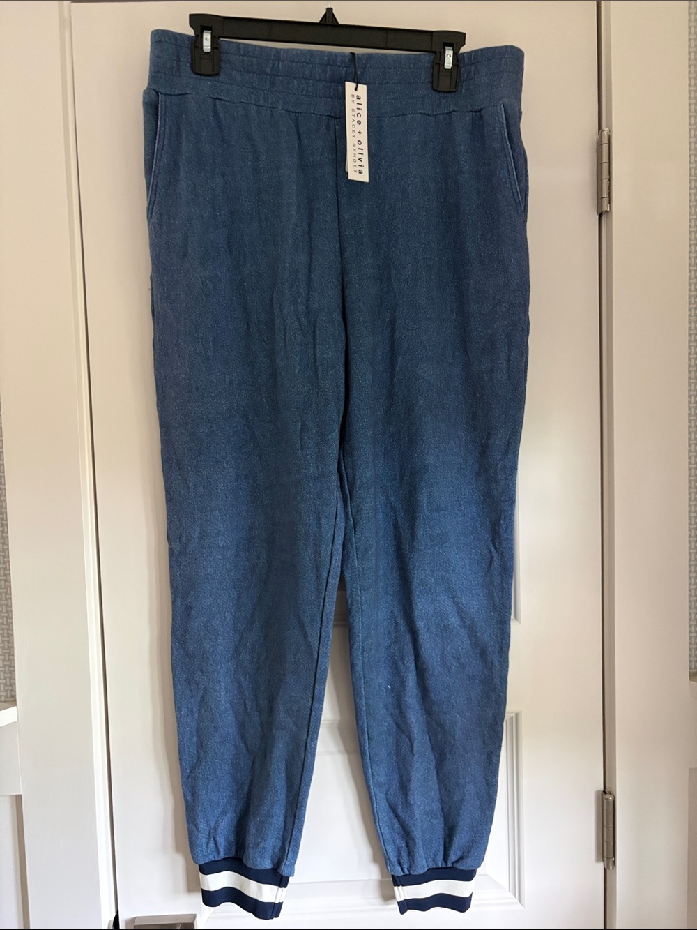 Alice + Olivia Blue Track Jogger Pants